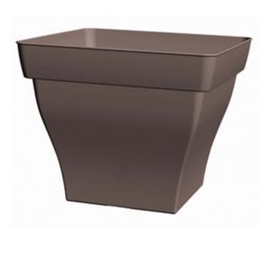 Bac carré Romeo en polypropylène, taupe L32x l32xH26