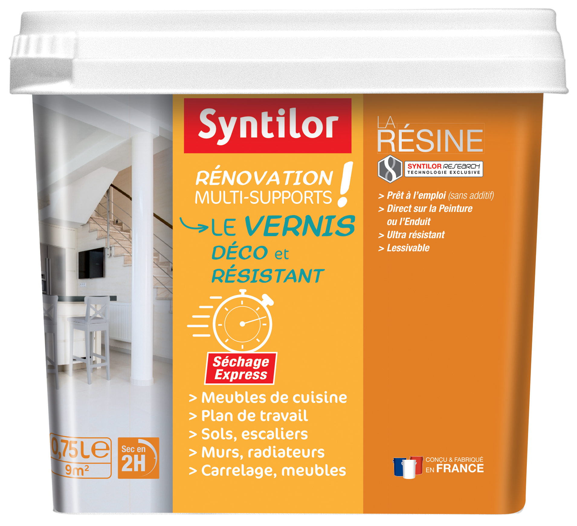 VERNIS DECO ET RESISTANT RENOVATION MULTI SUPPORTS INCOLORE MAT 0.75L