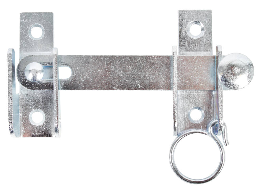Fermeture de volet fléau avec dispositif d'arrêt + de vis fraisés Ø6mm 6,5x1,8x12cm bleu - ALBERTS