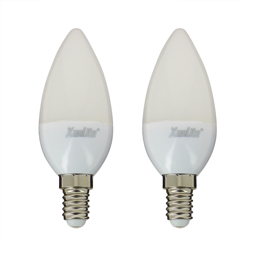 2 ampoules SMD E14 470lm 6W blanc chaud - XANLITE