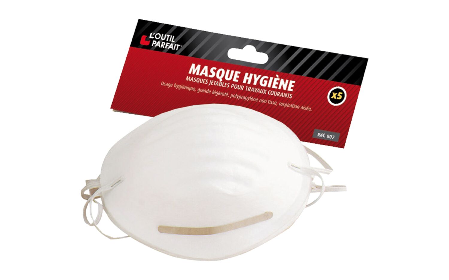 Lot de 5 masques jetables pour travaux courants