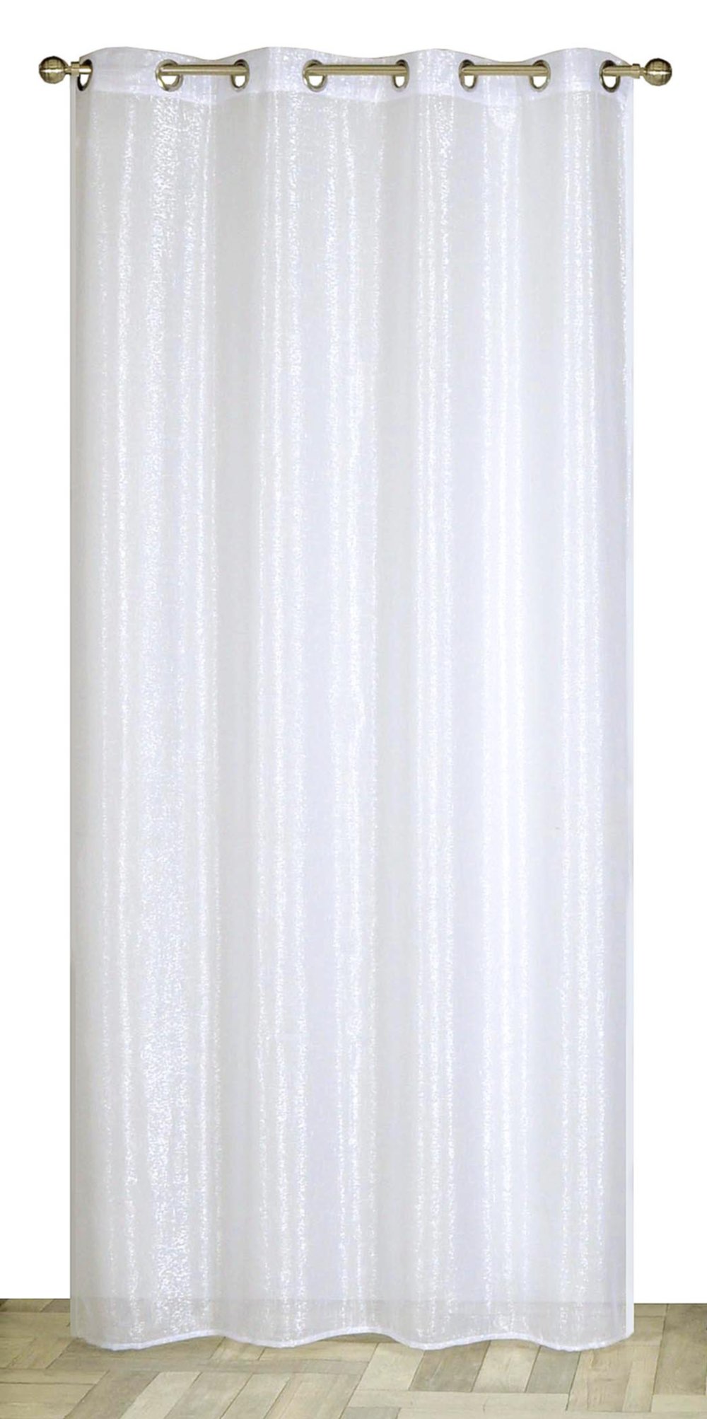 Voilage œillets fils argent blanc 140x240cm - DYLREV