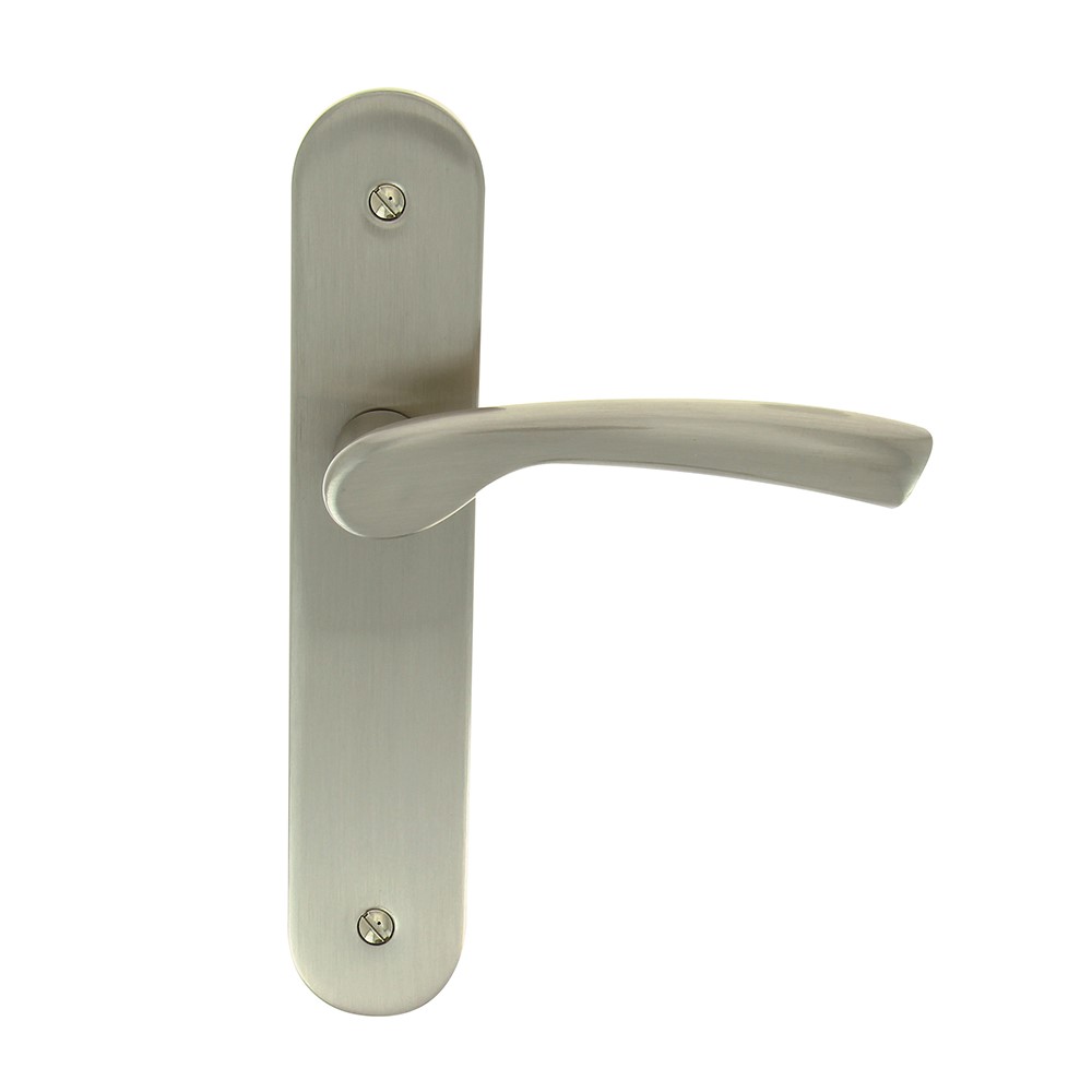 Poignées porte + plaque Océane bec de cane nickel 165mm - CHRISLIGNE