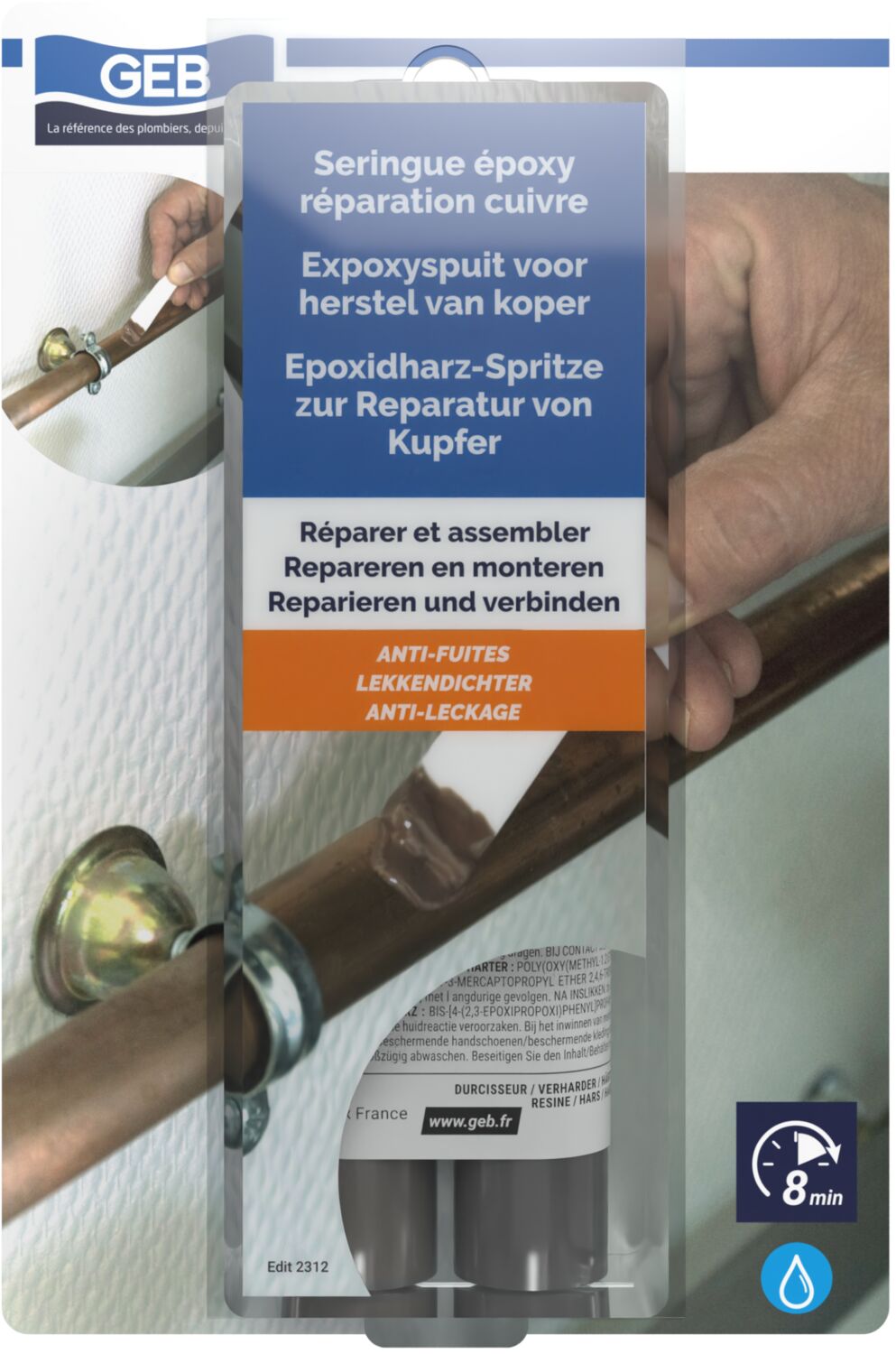 SERINGUE EPOXY REPARATION CUIVRE 28 G