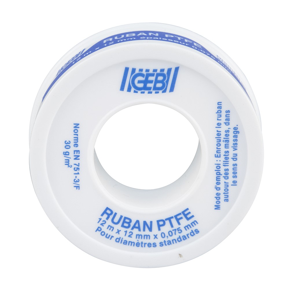 Ruban téflon PTFE 0.075 mm x 12 m - GEB