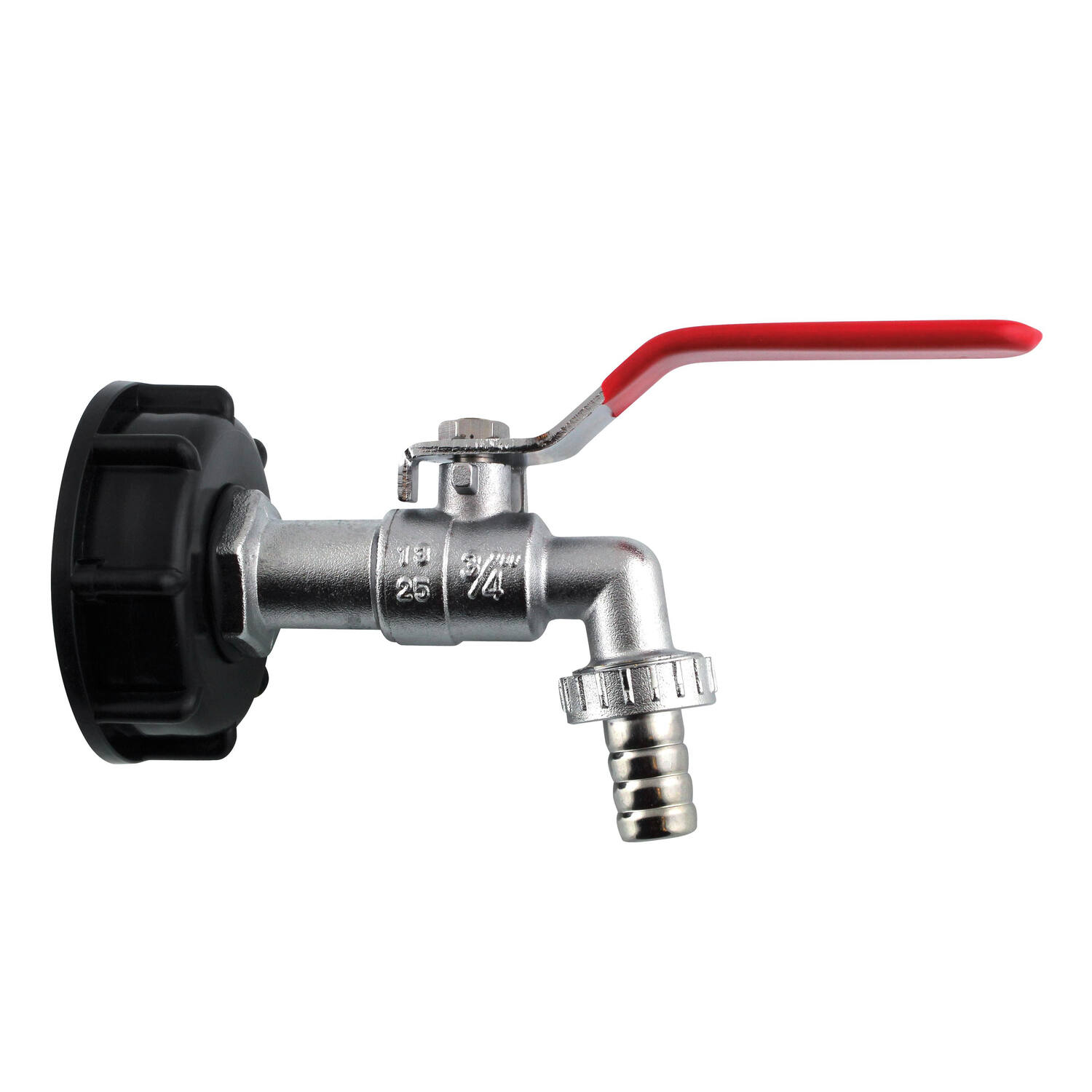 Ecrou F2 S60 ×6 + robinet laiton chromé + embout tuyau arrosage - INTERPLAST