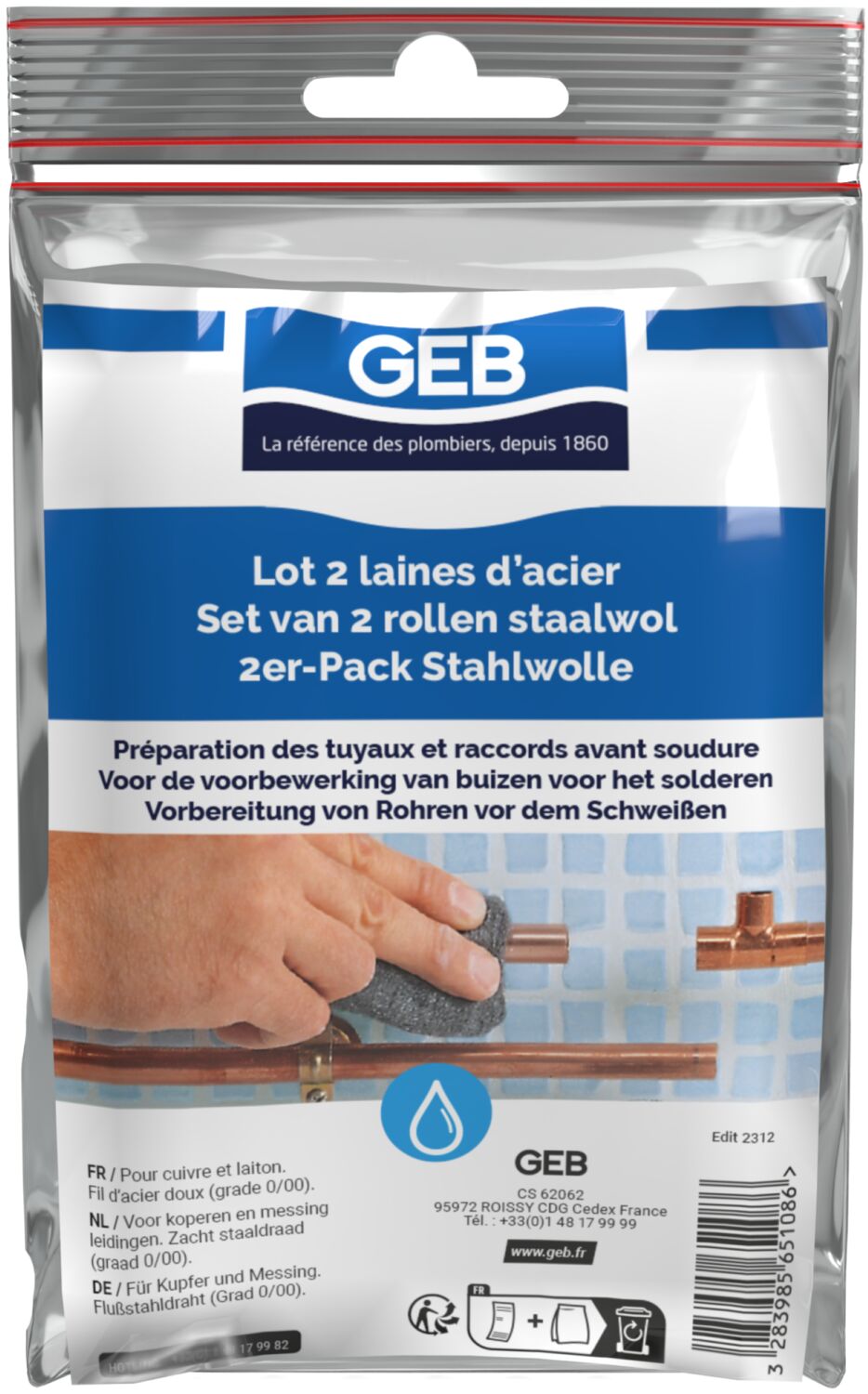 2 Tampons Laine d'Acier - GEB