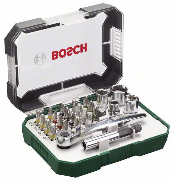 Embouts de 26 accessoires et clé à cliquet - BOSCH