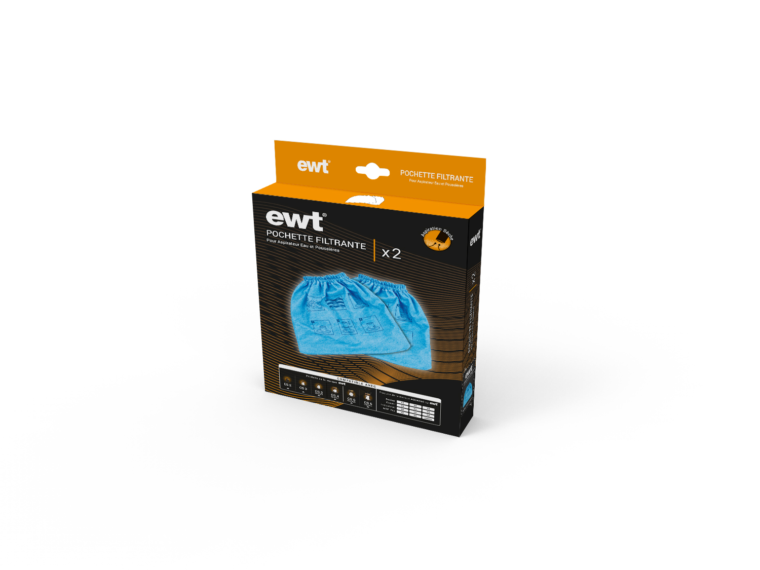 Filtre pochette filtrante x2 - Aspirateur CS d'EWT