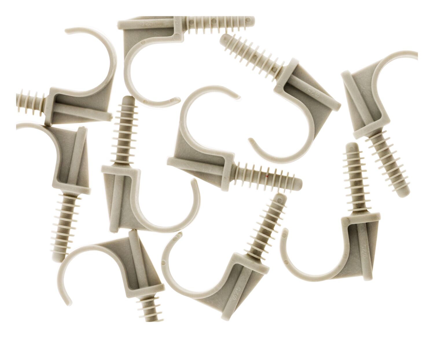 CLIP CHEVRON ZENITECH GRIS PVC D25MM X10