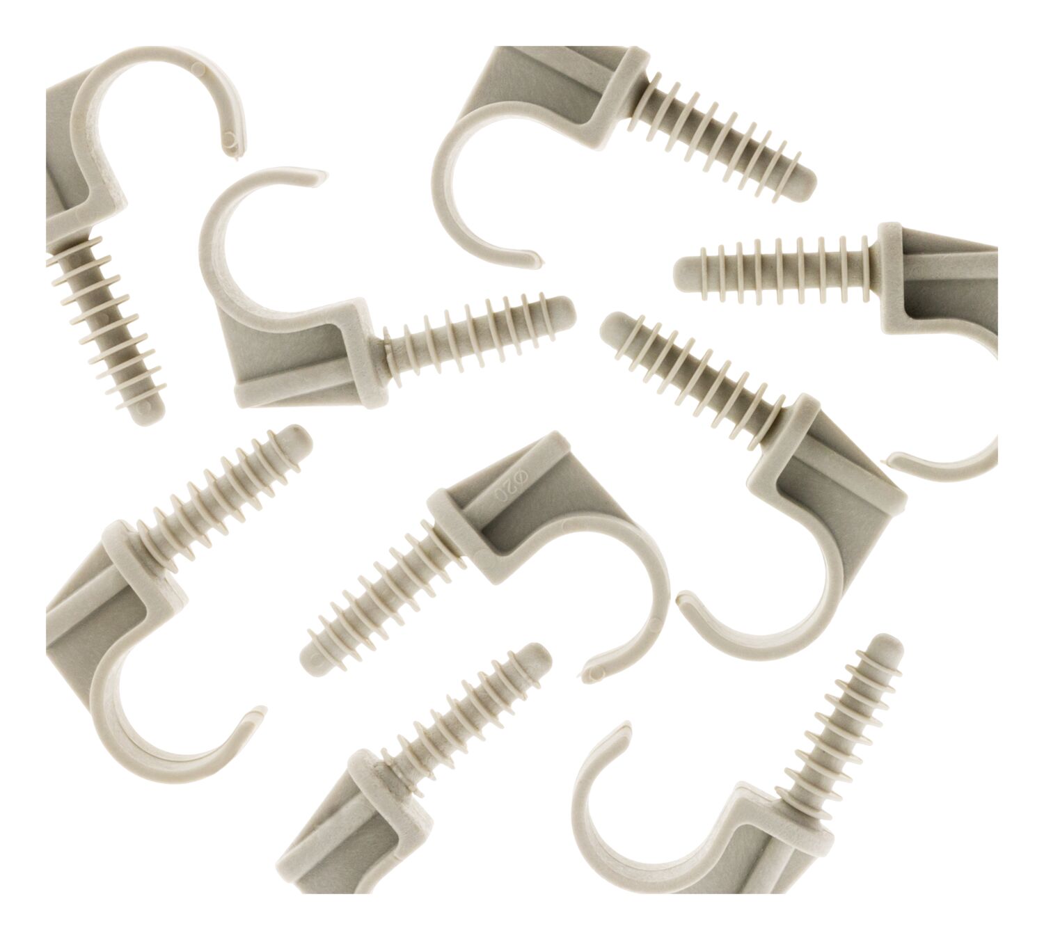 CLIP CHEVRON ZENITECH GRIS PVC D20MM X10