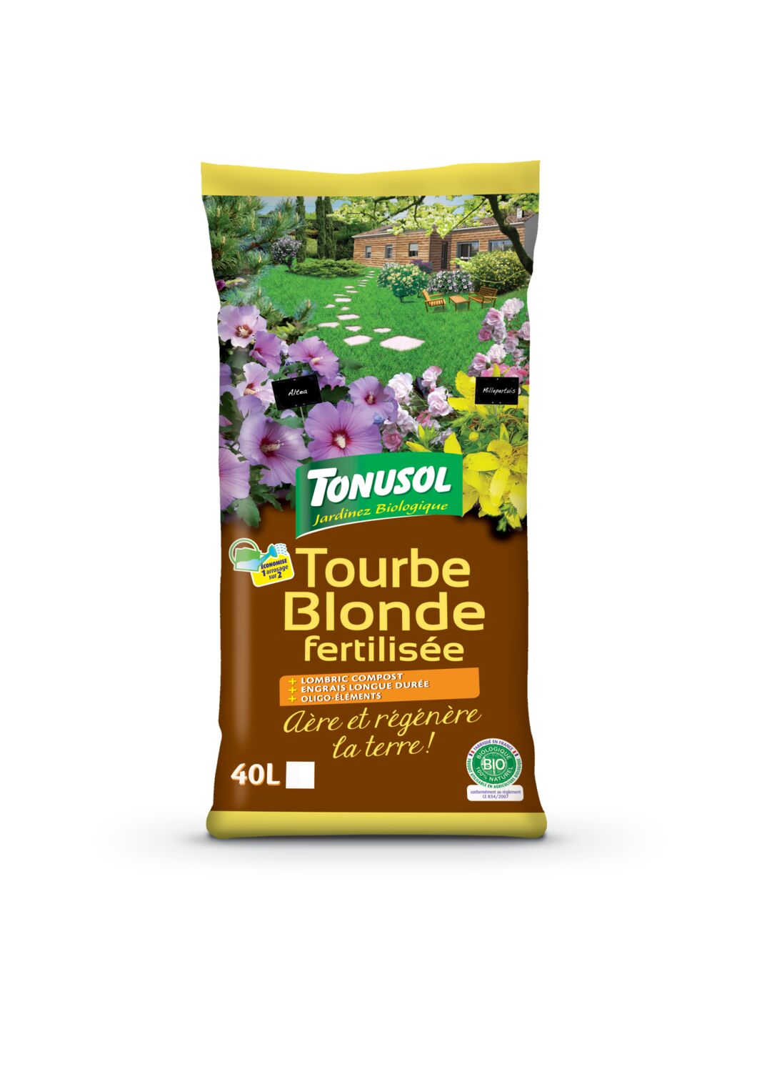 Tourbe blonde fertilisée Bio 40L - TONUSOL