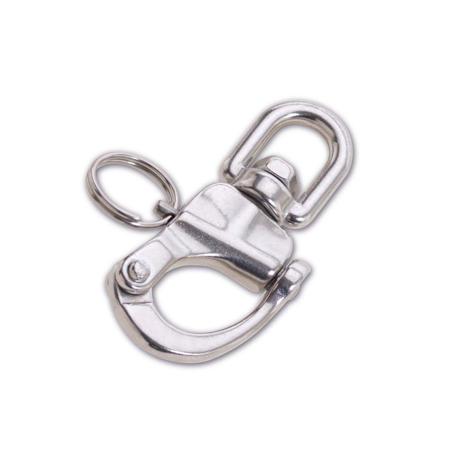 Mousqueton de drisse à émerillon tournant - acier inoxydable - longueur 70 mm - CHAPUIS