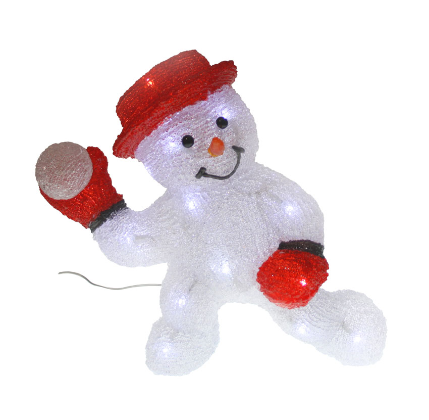 BONHOMME DE NEIGE BOULE DE NEIGE ACRYLIQUE 3D