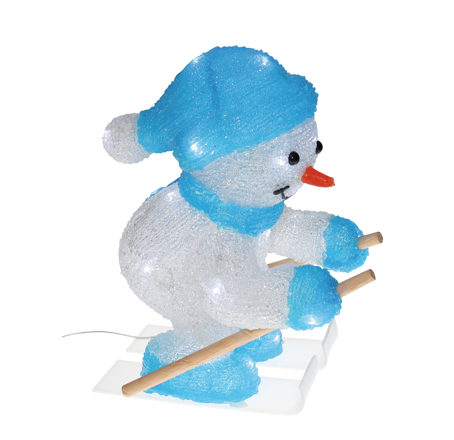 BONHOMME DE NEIGE SKIEUR ACRYLIQUE 3D