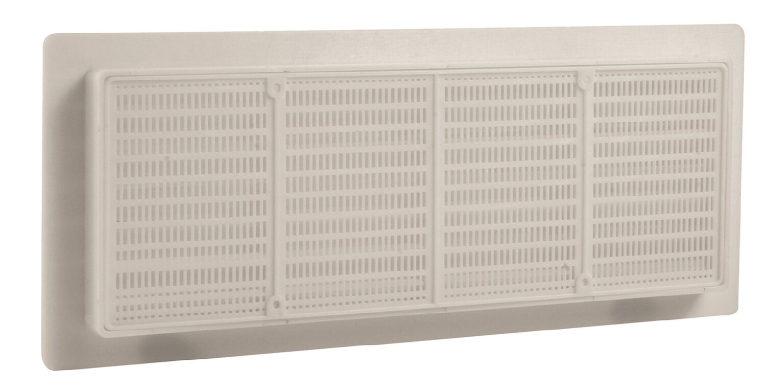 Grille aération aluminium blanc à encastrer 10,2x25,7cm