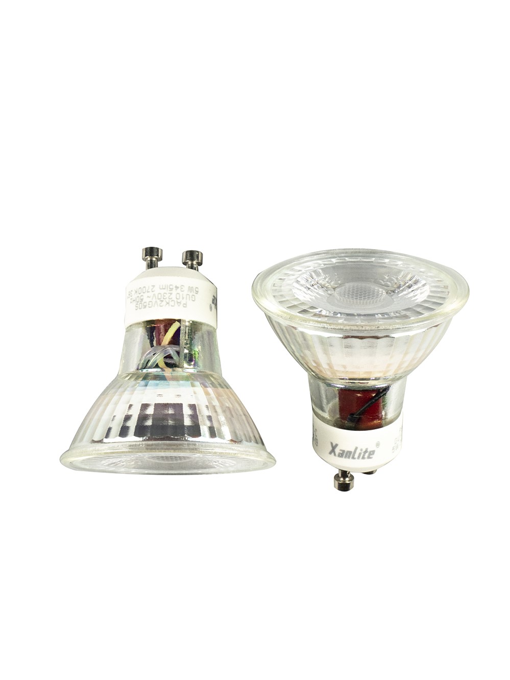 2 ampoules led SMD GU10 345lm 36° 4W blanc chaud - XANLITE