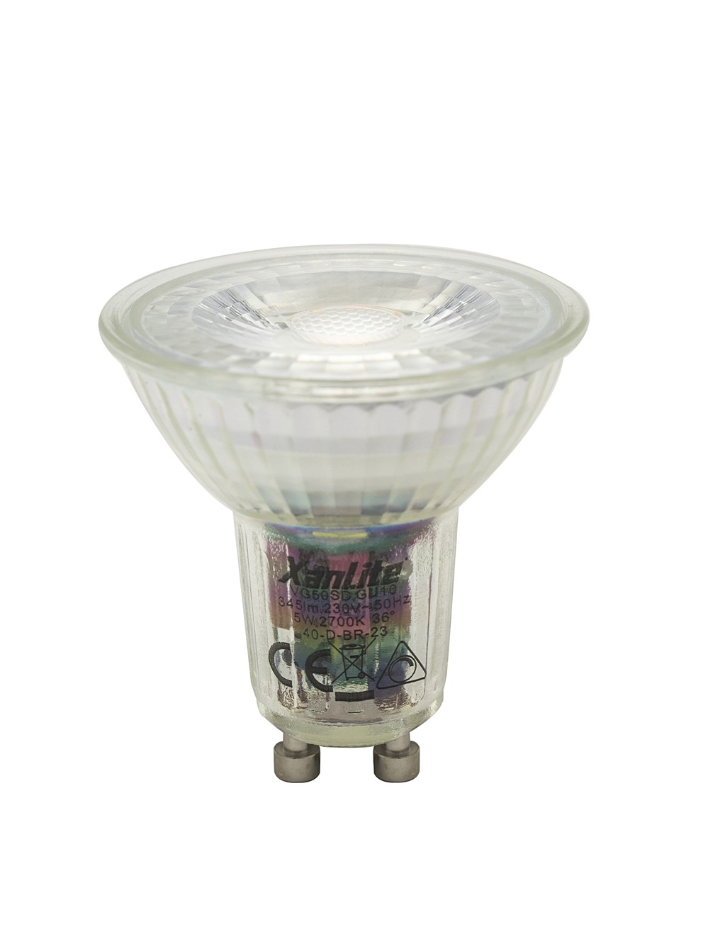 Ampoule led SMD transparent GU10 345lm 90° 5W blanc neutre - XANLITE