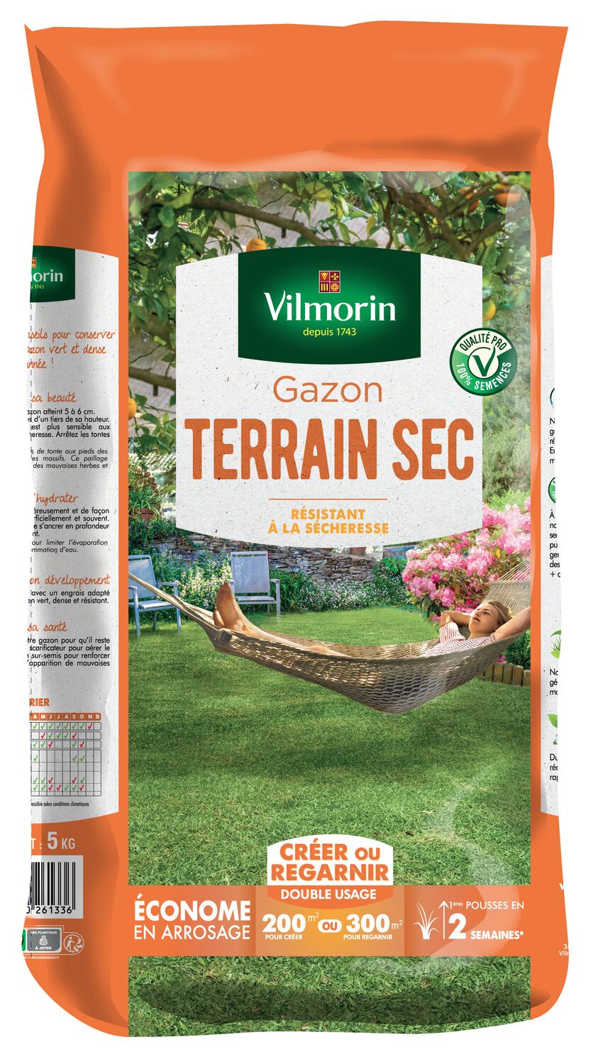 Gazon Rustique Terrain Sec 5kg - VILMORIN