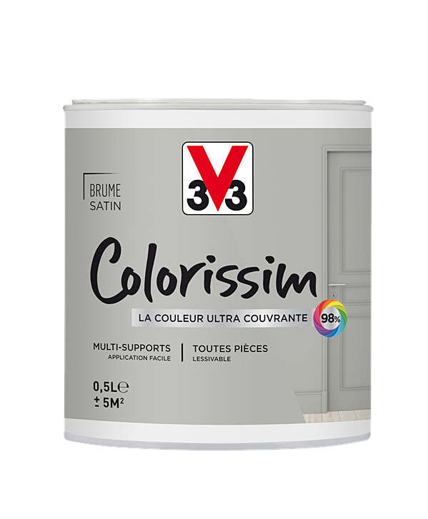 Peinture multisupport Colorissim brume satin 0,5L - V33