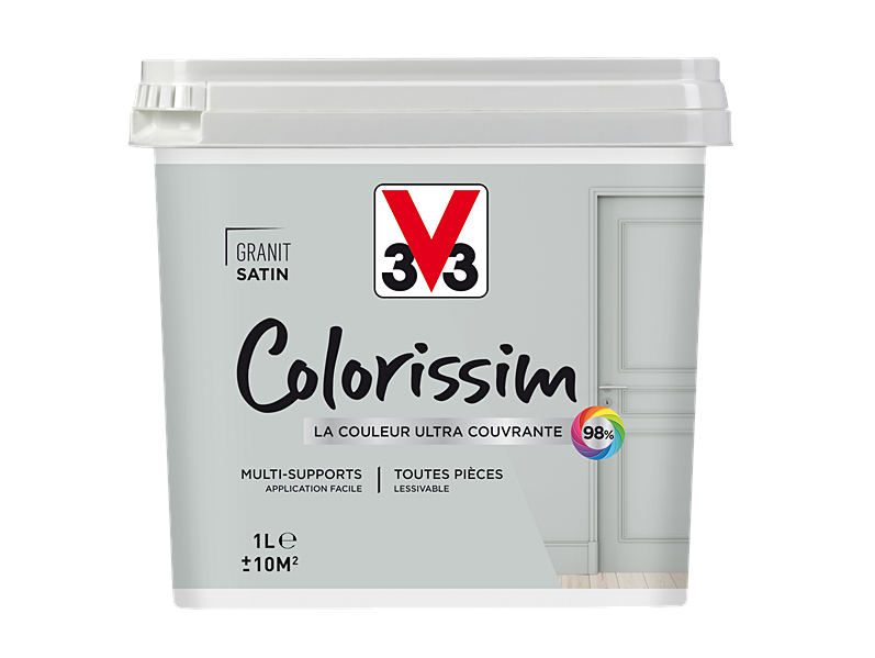 Peinture multisupport Colorissim granit satin 1L - V33