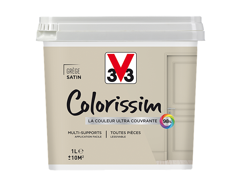 Peinture multisupport Colorissim grège satin 1L - V33
