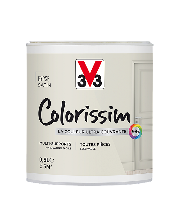 Peinture multisupport Colorissim gypse satin 0,5L - V33