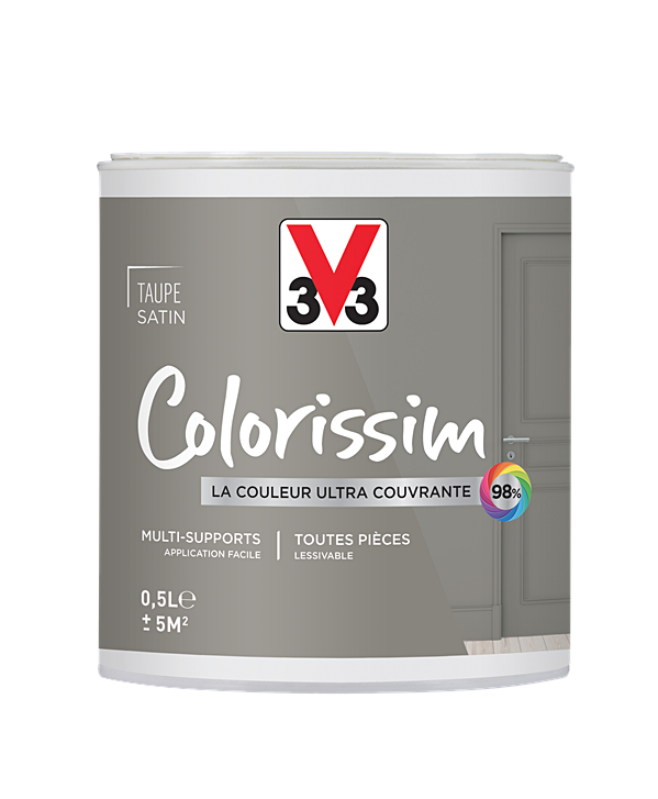 Peinture multisupport Colorissim taupe satin 0,5L - V33