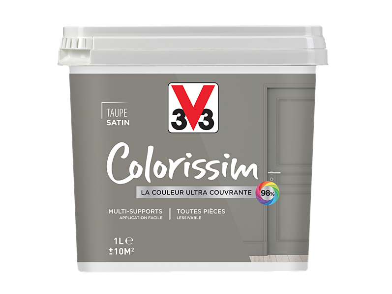 Peinture multisupport Colorissim taupe satin 1L - V33