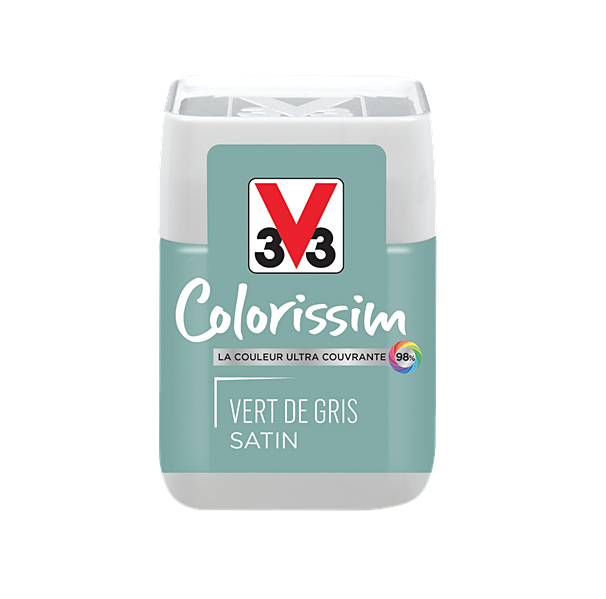 Testeur de peinture multisupport Colorissim vert de gris satin 75ml - V33