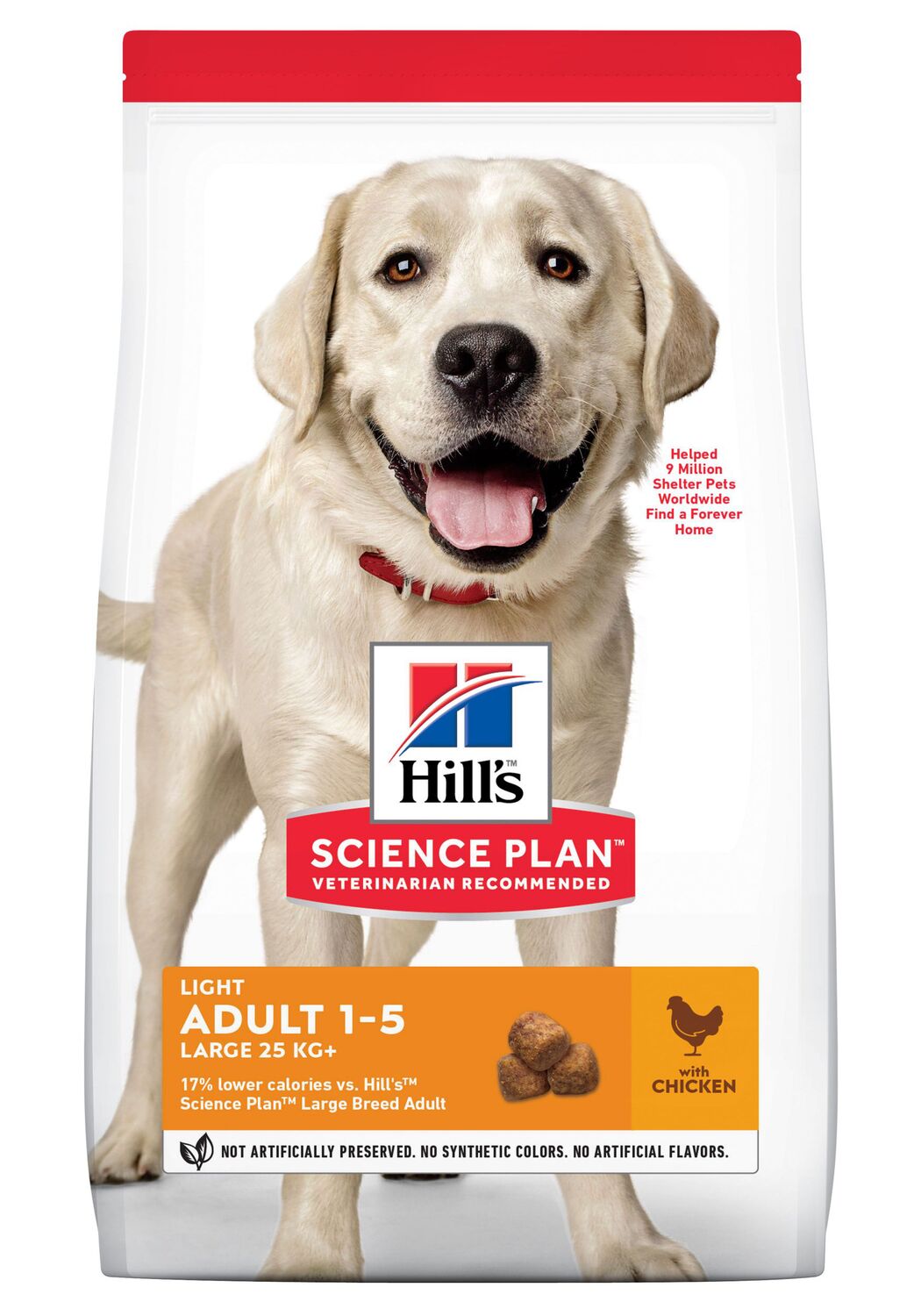 Croquettes chien Adult Light Large poulet 12kg - HILL'S SCIENCE PLAN