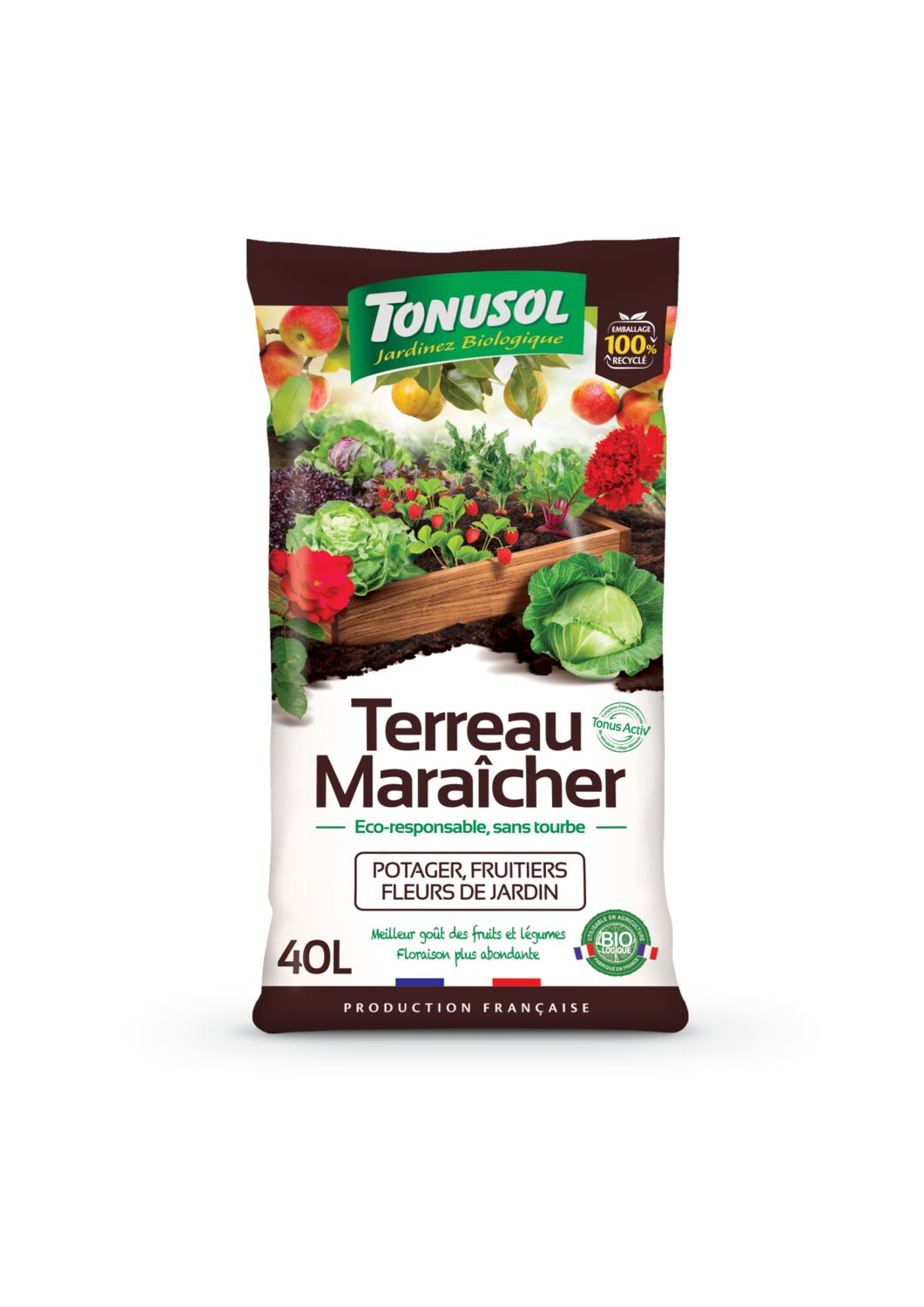 Terreau maraîcher bio 40L - TONUSOL