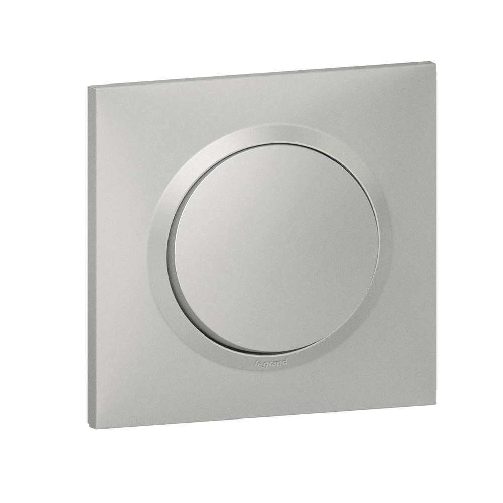 Interrupteur dooxie plaque carrée alu Legrand