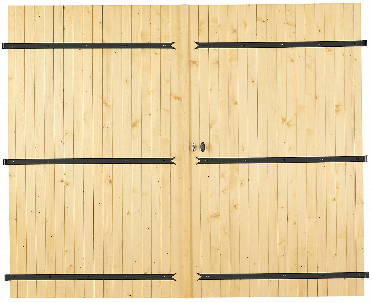 Porte de garage battante en sapin PEFC 27mm 200x240