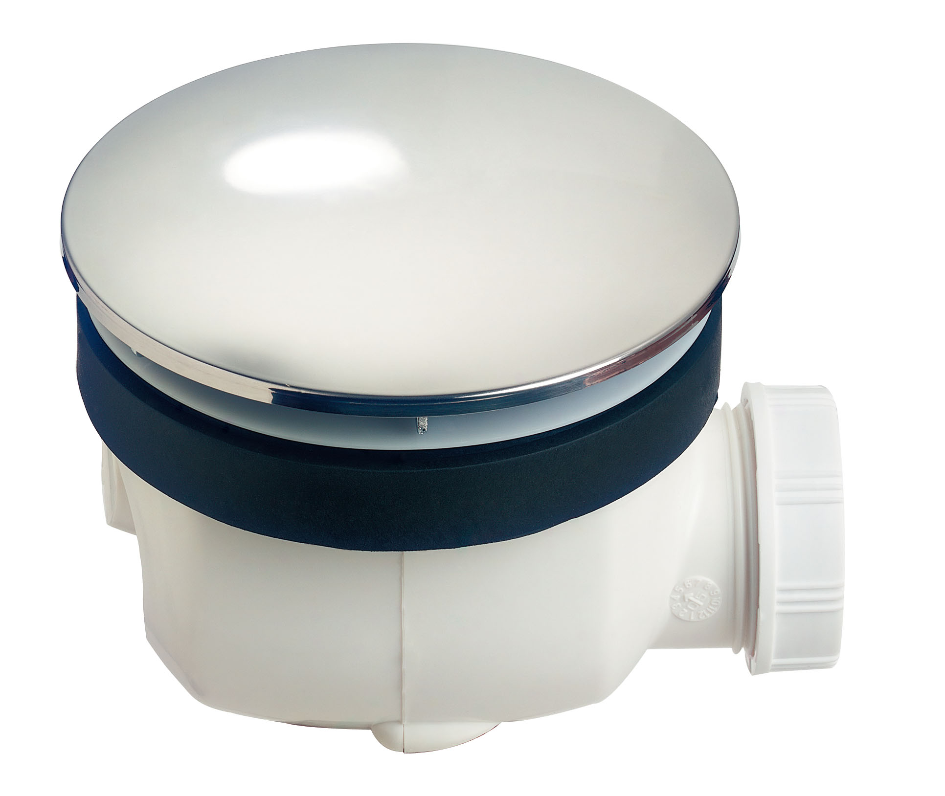 Bonde de douche dôme sortie horizontale pour receveur Ø90 mm - INVENTIV