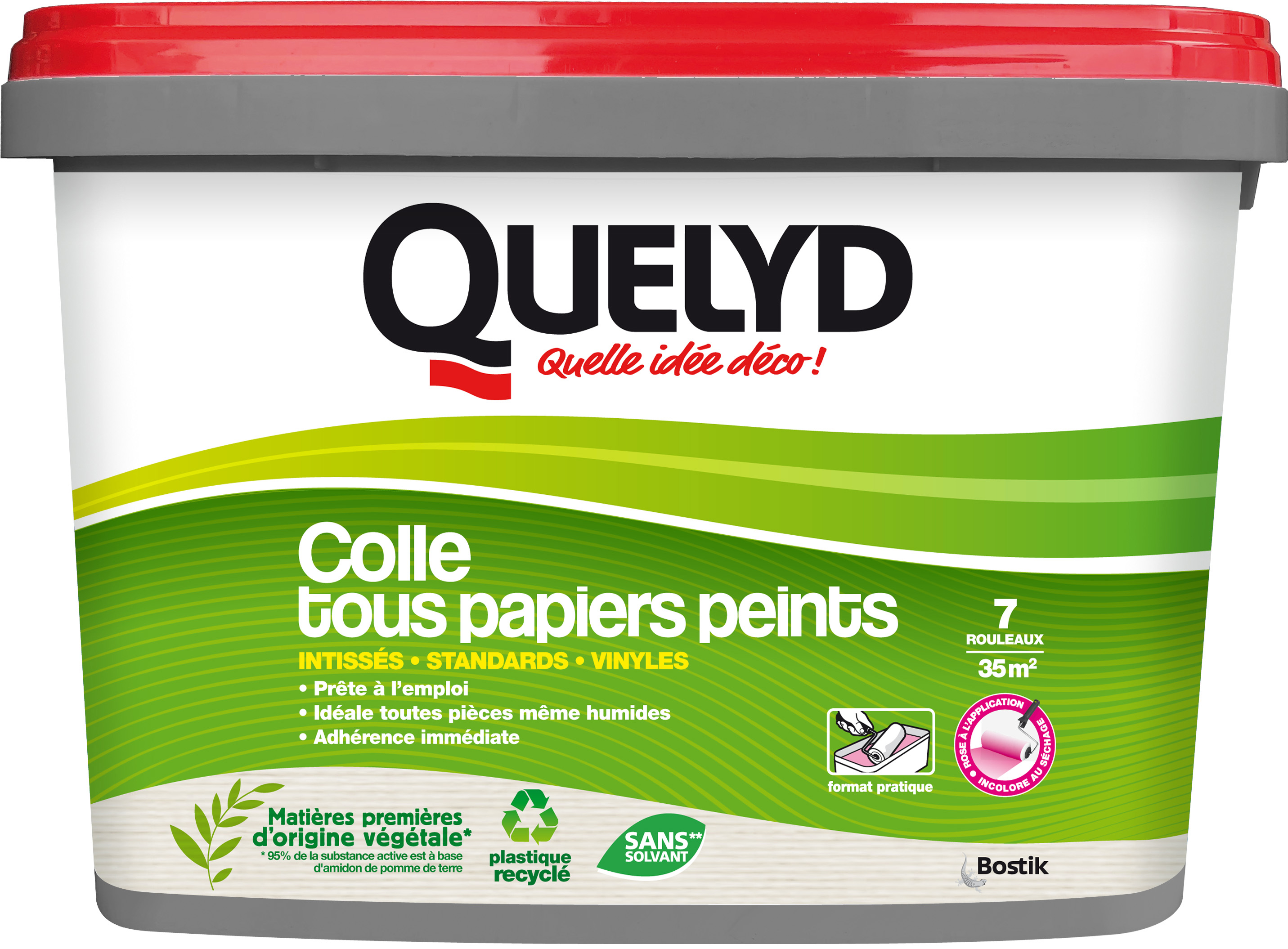 Colle Tous Papiers Peints avec Indicateur coloré Seau 5kg - QUELYD