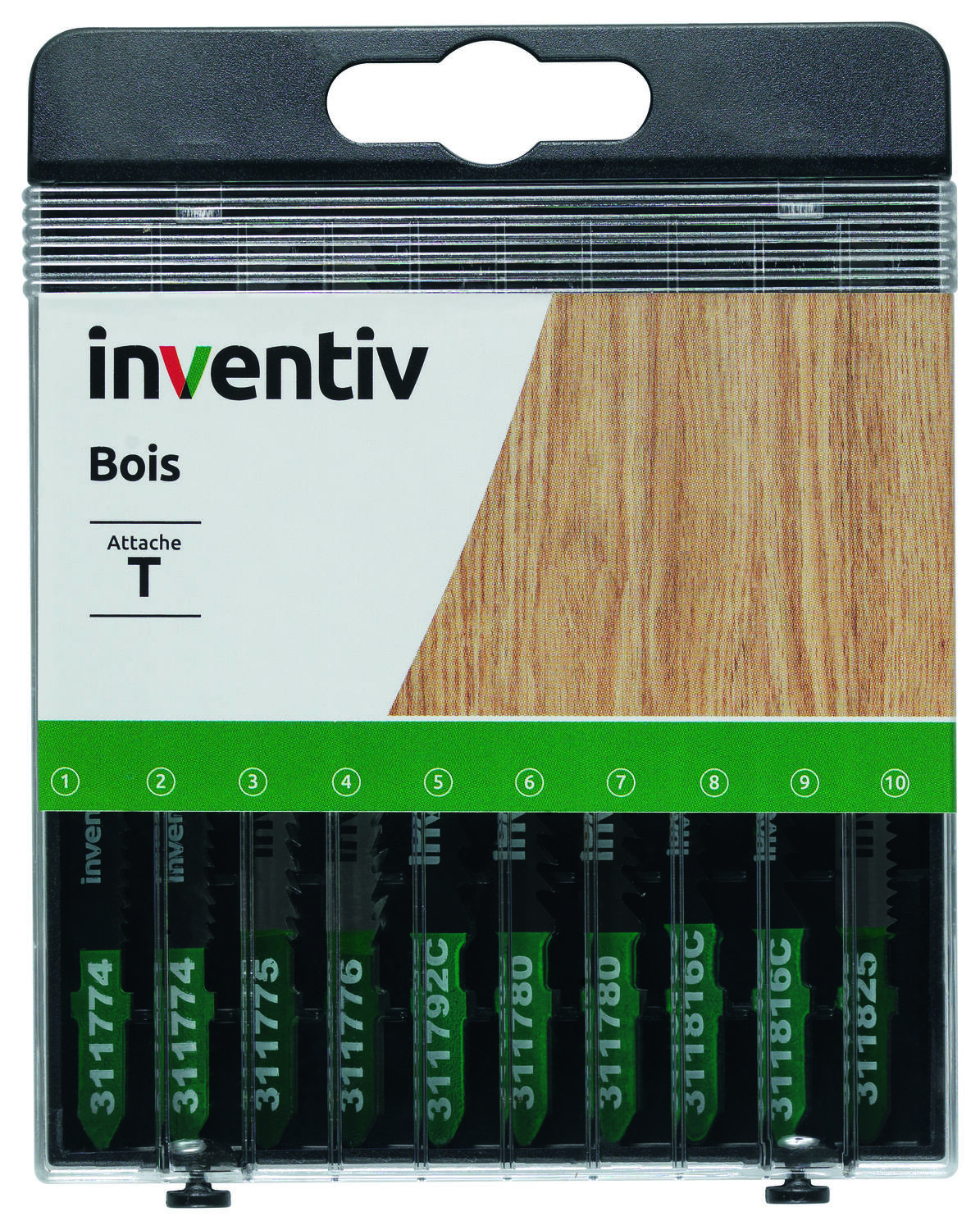 Coffret 10 lames T bois - INVENTIV
