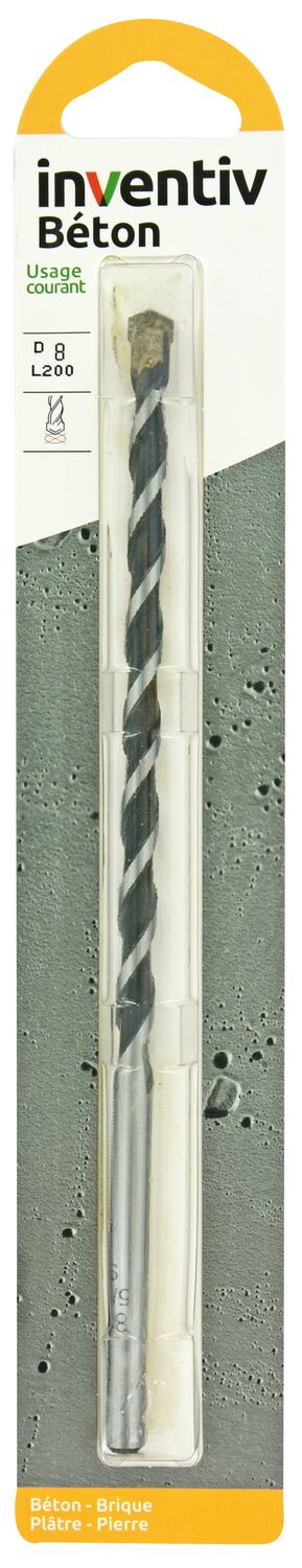 Foret béton long Ø8 x L200 mm - INVENTIV