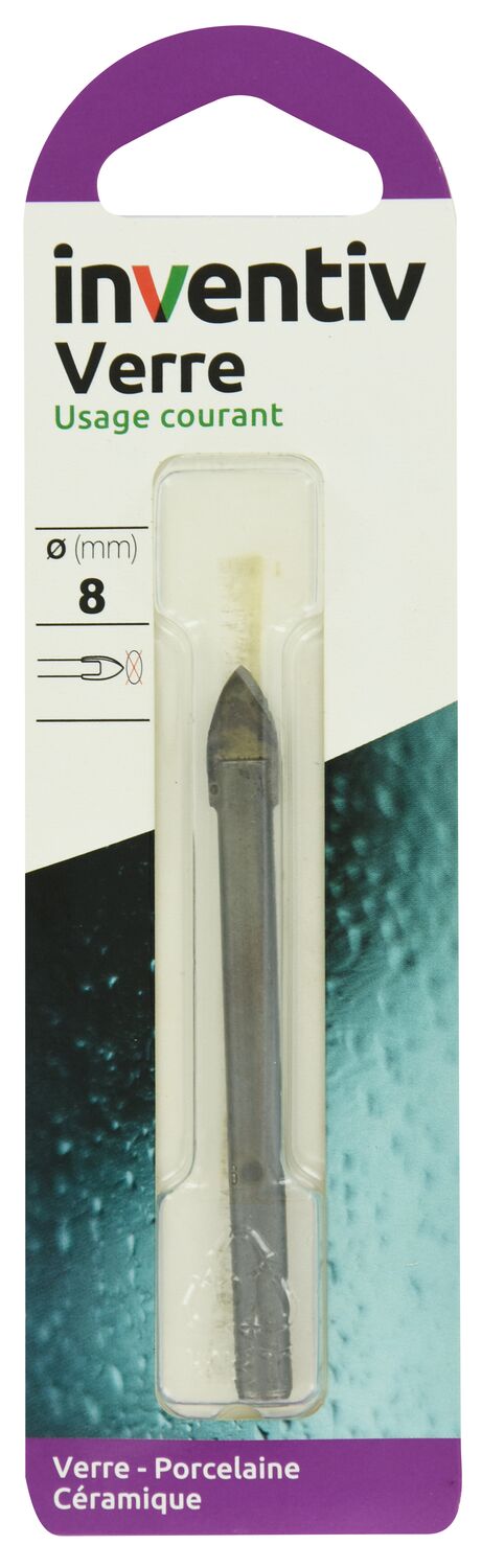 Foret pour verre Ø8 L170 x 50 mm - INVENTIV