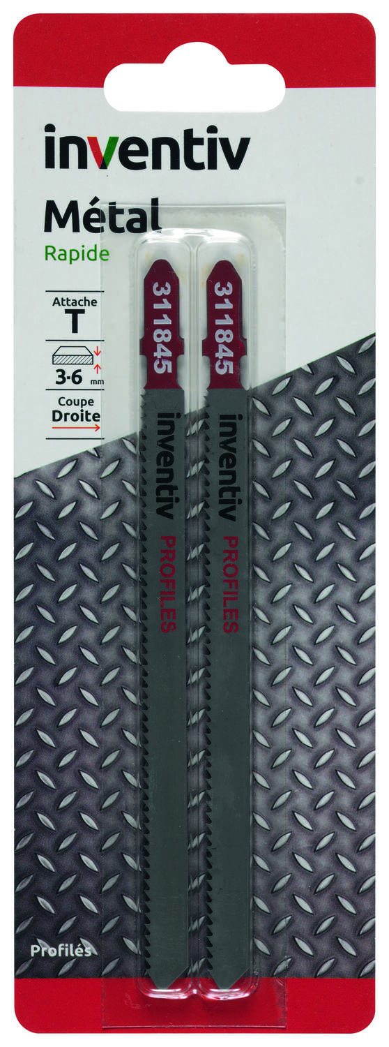 2 lames de scie sauteuse U mixte CP3-100 mm - INVENTIV