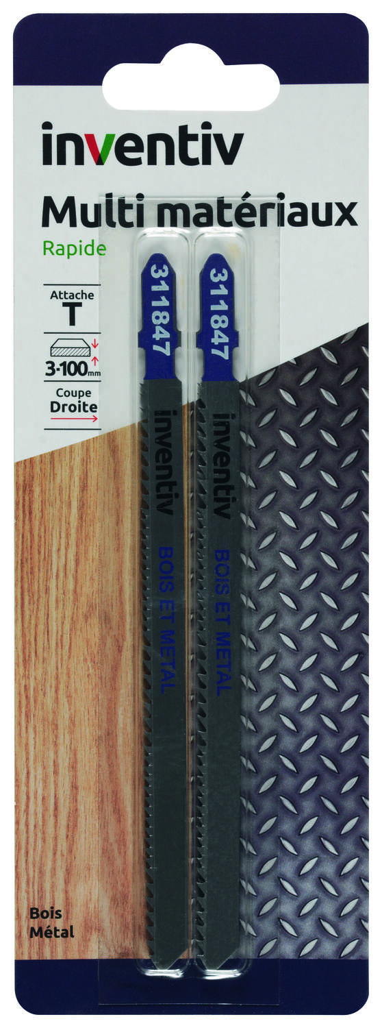 2 lames T mixte BS/MTL CP 3/100 mm -INVENTIV