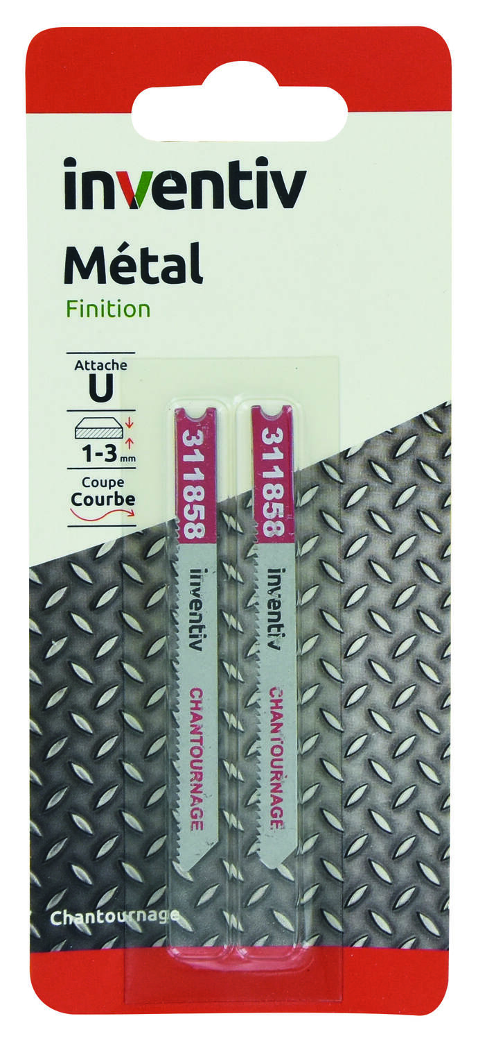 2 lames U métal chantournage CP 1/3 mm - INVENTIV