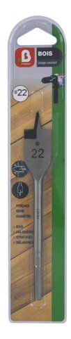 Mèche bois plate Ø22 L240 x 50 mm - INVENTIV