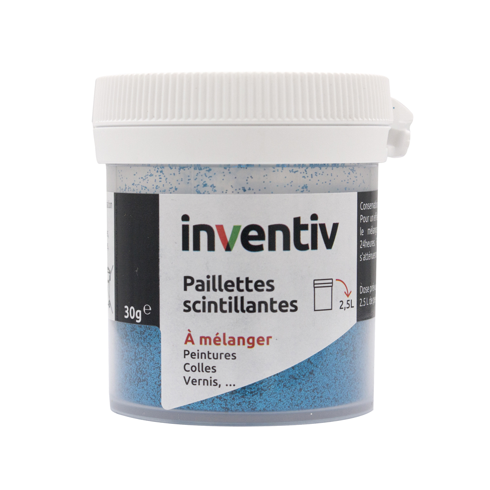 Paillettes scintillantes bleu canard 30g - INVENTIV