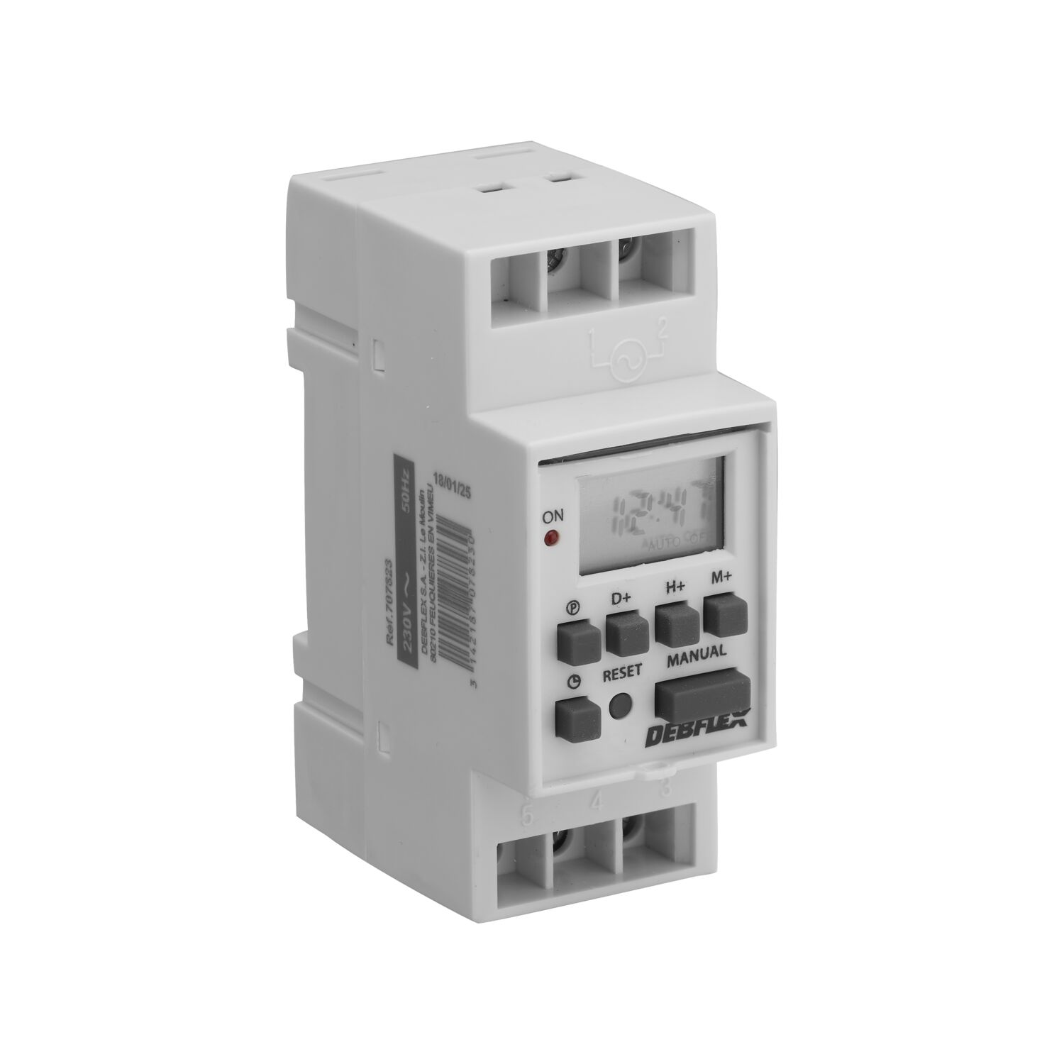 Horloge modulaire digitale grise 16a - DEBFLEX
