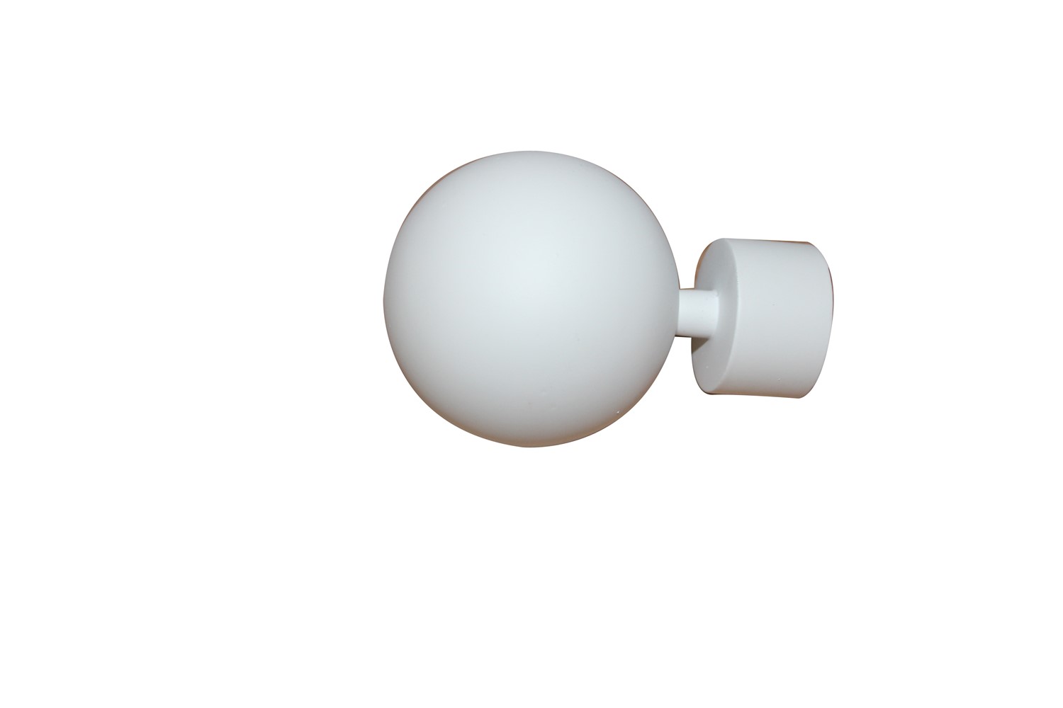 2 Embouts Barre Rideaux Boule Ø28mm Blanc Mat - INVENTIV