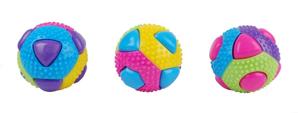 Jouet Chien Balle Push Multicolor M 8,5cm - ANKA