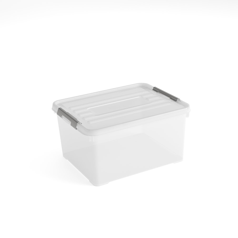 Boite de rangement Handy Box plus 35L - clips gris avec couvercle - CURVER