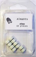 10 Aimants Ronds Ø0,9mm h0,6mm Blanc