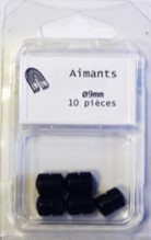 10 Aimants Ronds Noir Ø0,9mm h0,6mm